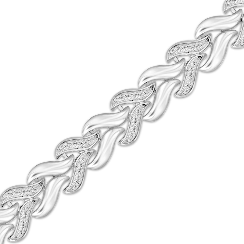 Main Image 2 of Diamond Swirl Link Bracelet 1/3 ct tw Sterling Silver 7"