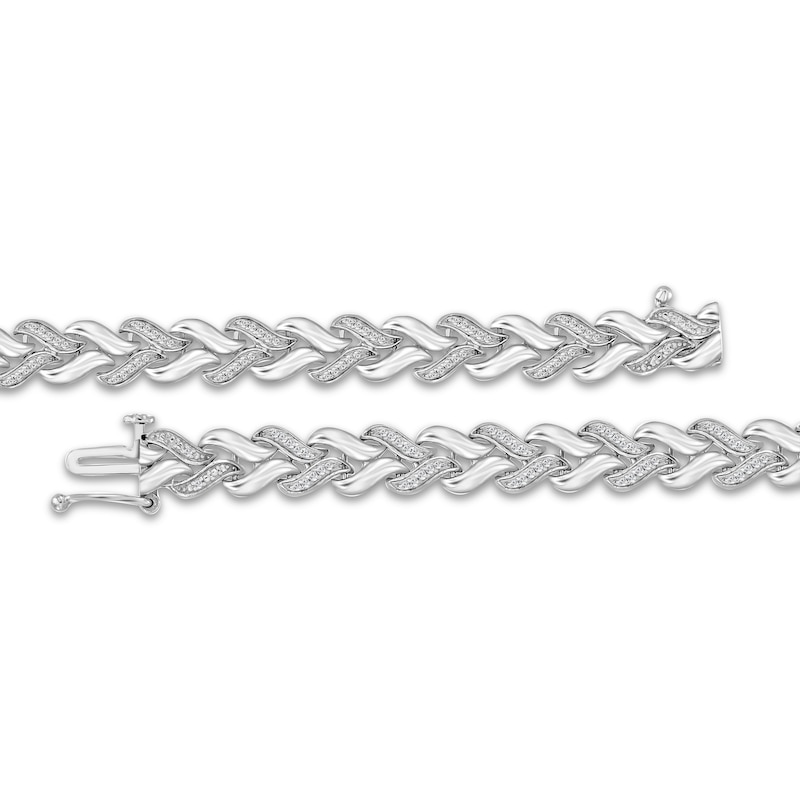 Main Image 3 of Diamond Swirl Link Bracelet 1/3 ct tw Sterling Silver 7"