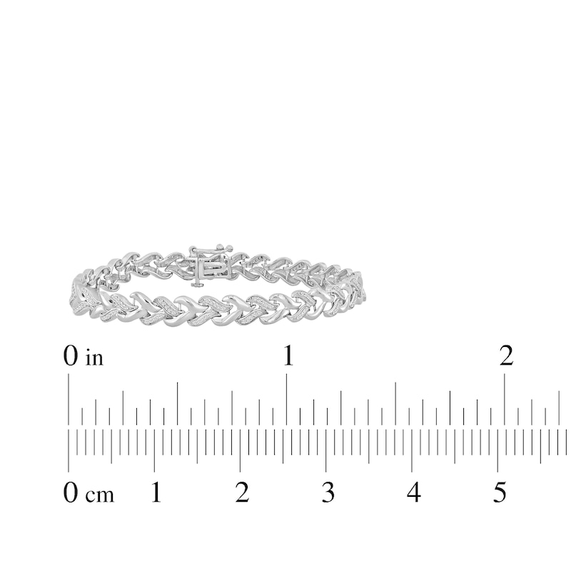 Main Image 5 of Diamond Swirl Link Bracelet 1/3 ct tw Sterling Silver 7"