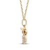 Thumbnail Image 2 of Citrine & Diamond Owl Necklace 1/8 ct tw 10K Yellow Gold 18"