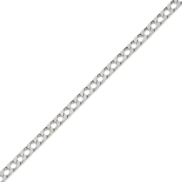 Diamond-Cut Square Curb Chain Necklace 3.5mm Solid Sterling Silver 18"