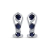 Thumbnail Image 2 of Oval-Cut Natural Blue Sapphire & Diamond Earrings 1/20 ct tw 14K White Gold