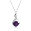 Thumbnail Image 2 of Cushion-Cut Amethyst & White Lab-Created Sapphire Necklace & Earrings Gift Set Sterling Silver