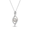 Thumbnail Image 3 of Cultured Pearl & White Lab-Created Sapphire Infinity Necklace Sterling Silver 18"