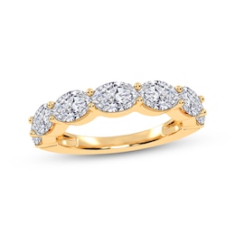 Adore Lab-Grown Diamonds Oval-Cut East-West Anniversary Ring 2 ct tw 14K Yellow Gold