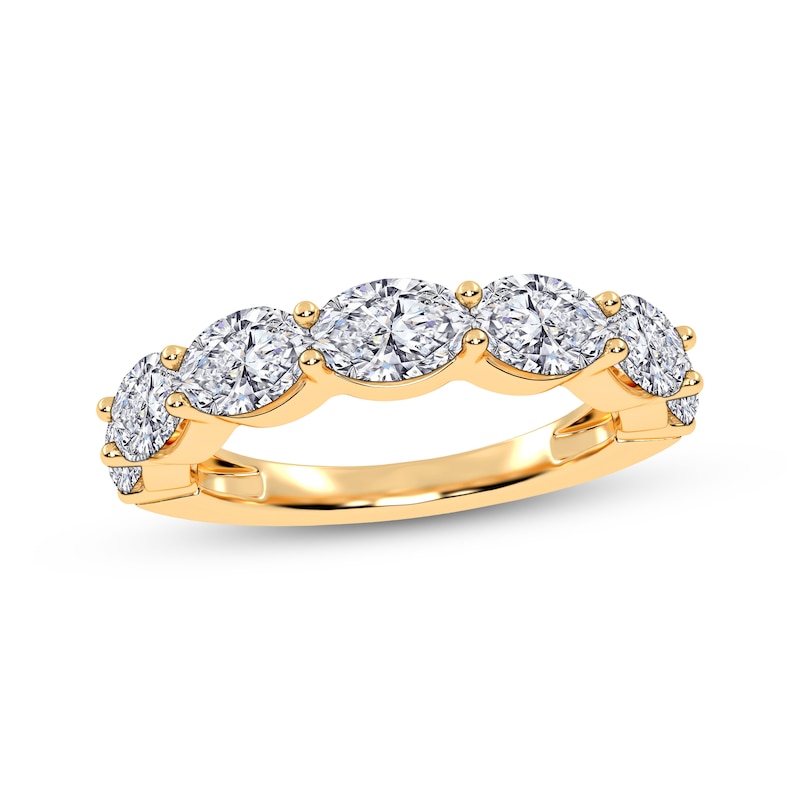 Main Image 1 of Adore Lab-Grown Diamonds Oval-Cut East-West Anniversary Ring 2 ct tw 14K Yellow Gold