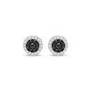 Thumbnail Image 2 of Black & White Diamond Halo Stud Earrings 1/5 ct tw 10K White Gold