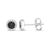 Thumbnail Image 3 of Black & White Diamond Halo Stud Earrings 1/5 ct tw 10K White Gold