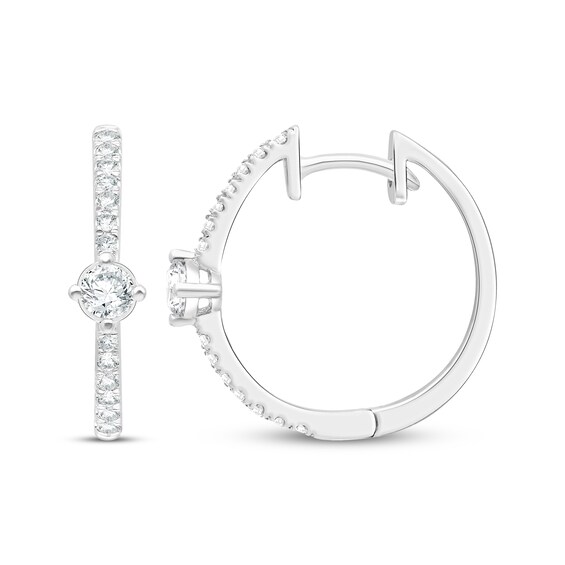 KAY Lab-Grown Diamonds Hoop Earrings 1/2 ct tw 14K White Gold