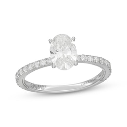 Neil Lane Artistry Oval-Cut Lab-Grown Diamond Hidden Halo Engagement Ring 1-1/3 ct tw 14K White Gold
