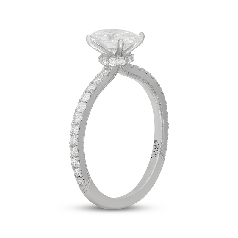 Main Image 2 of Neil Lane Artistry Oval-Cut Lab-Grown Diamond Hidden Halo Engagement Ring 1-1/3 ct tw 14K White Gold
