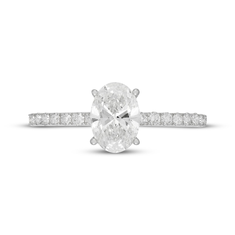 Main Image 3 of Neil Lane Artistry Oval-Cut Lab-Grown Diamond Hidden Halo Engagement Ring 1-1/3 ct tw 14K White Gold