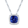 Thumbnail Image 2 of Cushion-Cut Blue Lab-Created Sapphire & White Lab-Created Sapphire Gift Set Sterling Silver