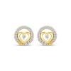 Thumbnail Image 2 of Diamond Heart Halo Stud Earrings 1/10 ct tw 10K Yellow Gold