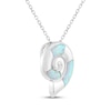 Thumbnail Image 2 of Lab-Created Opal Nautilus Shell Necklace Sterling Silver 18"