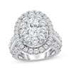 Thumbnail Image 1 of Adore Oval-Cut Lab-Grown Diamond Double Halo Engagement Ring 5 ct tw 14K White Gold (F/VS2)