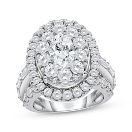 Adore Oval-Cut Lab-Grown Diamond Double Halo Engagement Ring 5 ct tw 14K White Gold (F/VS2)