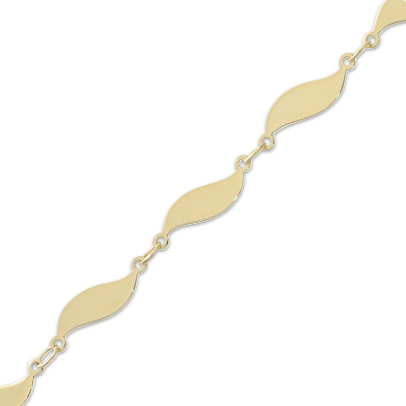 Main Image 2 of 3mm Flame-Shaped Link Chain Necklace Solid 10K Yellow Gold 18"