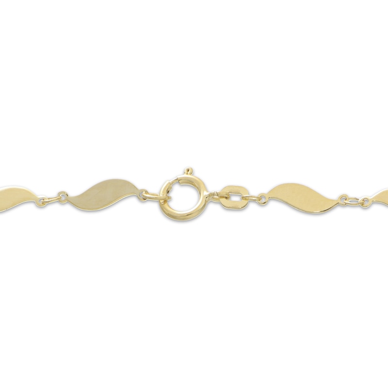 Main Image 3 of 3mm Flame-Shaped Link Chain Necklace Solid 10K Yellow Gold 18"