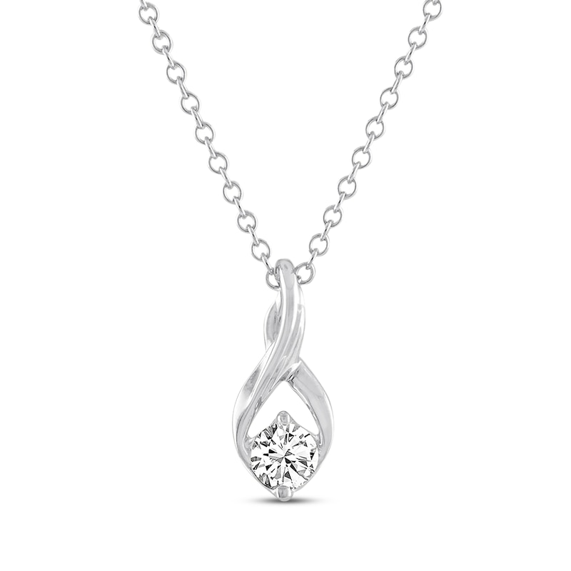 Main Image 1 of THE LEO Diamond Necklace 1/3 ct tw Round-cut 14K White Gold 19"