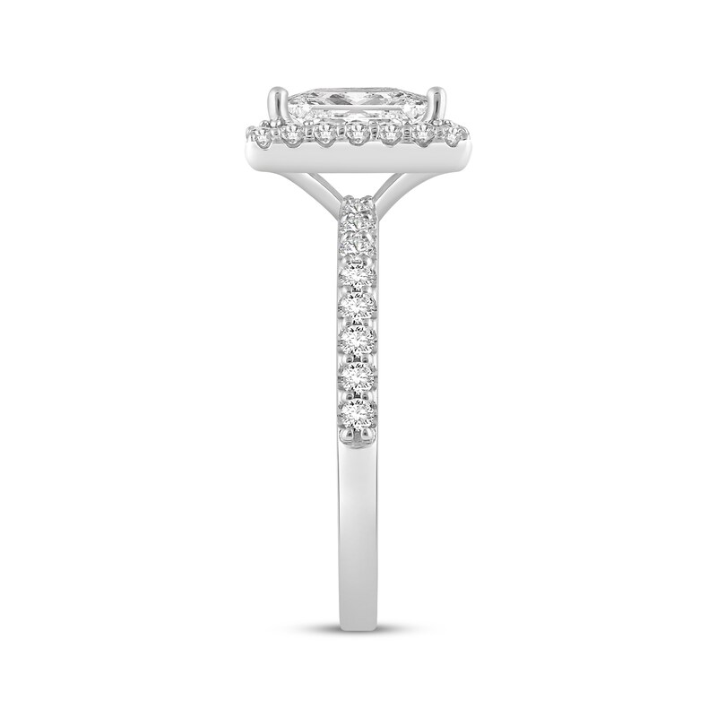 Main Image 2 of Adore Lab-Grown Diamonds Princess-Cut Halo Engagement Ring 3 ct tw 14K White Gold
