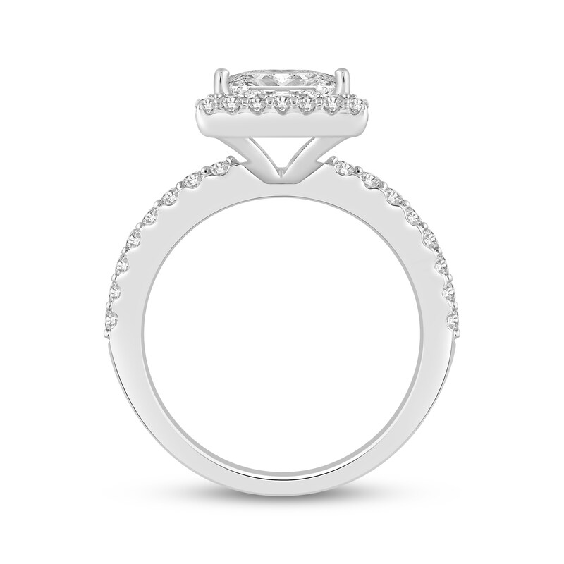 Main Image 3 of Adore Lab-Grown Diamonds Princess-Cut Halo Engagement Ring 3 ct tw 14K White Gold
