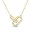 Thumbnail Image 1 of Lab-Grown Diamond Double Link Necklace 1/2 ct tw 24K Yellow Gold Vermeil Sterling Silver 18"