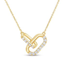 Lab-Grown Diamond Double Link Necklace 1/2 ct tw 24K Yellow Gold Vermeil Sterling Silver 18"