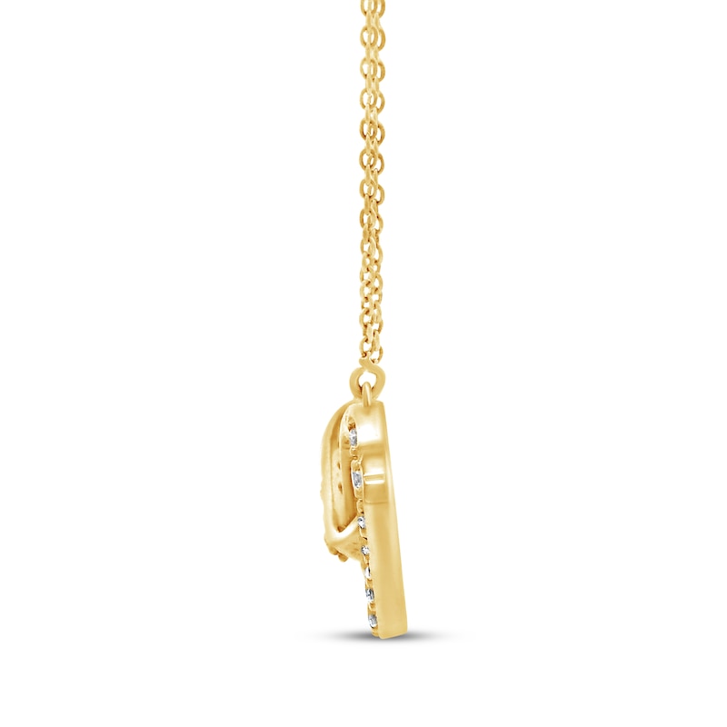 Main Image 2 of Lab-Grown Diamond Double Link Necklace 1/2 ct tw 24K Yellow Gold Vermeil Sterling Silver 18"