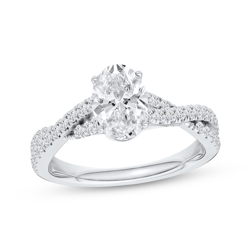 Main Image 1 of Adore Heirloom Certified Oval-Cut Diamond Engagement Ring 1-1/3 ct tw Platinum