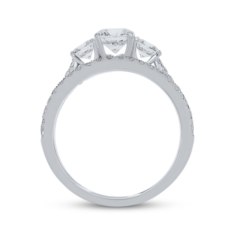 Main Image 3 of Adore Round-Cut Diamond Three-Stone Bridal Set 1-1/2 ct tw 14K White Gold