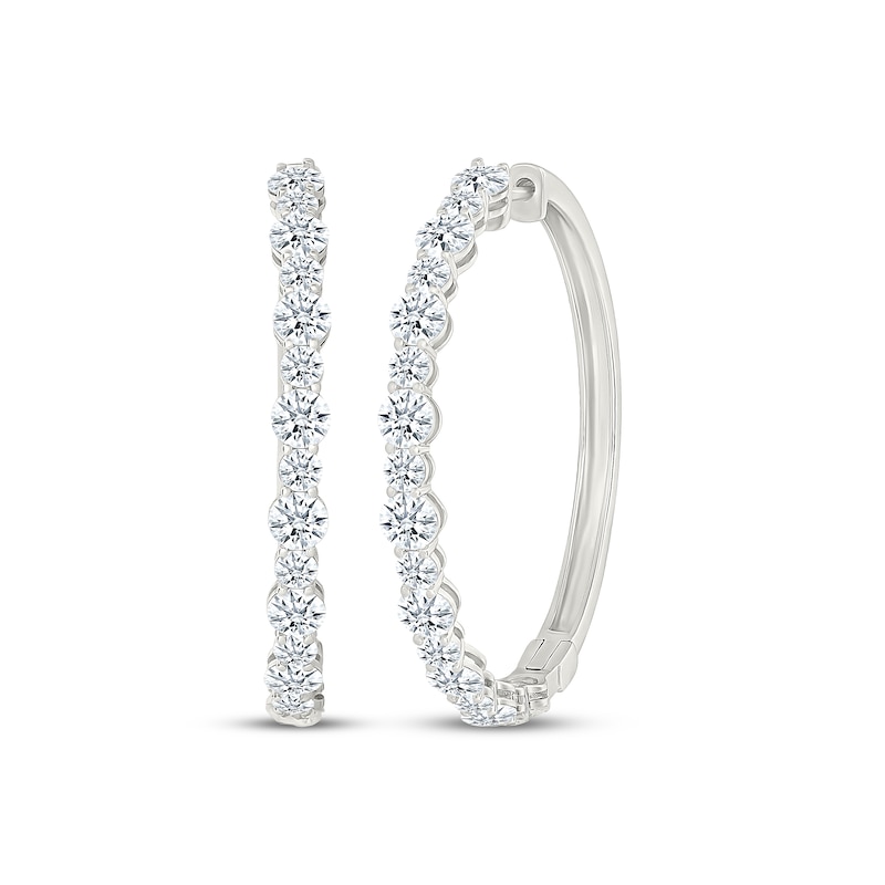 Main Image 1 of KAY Lab-Grown Diamonds Hoop Earrings 5 ct tw 10K White Gold