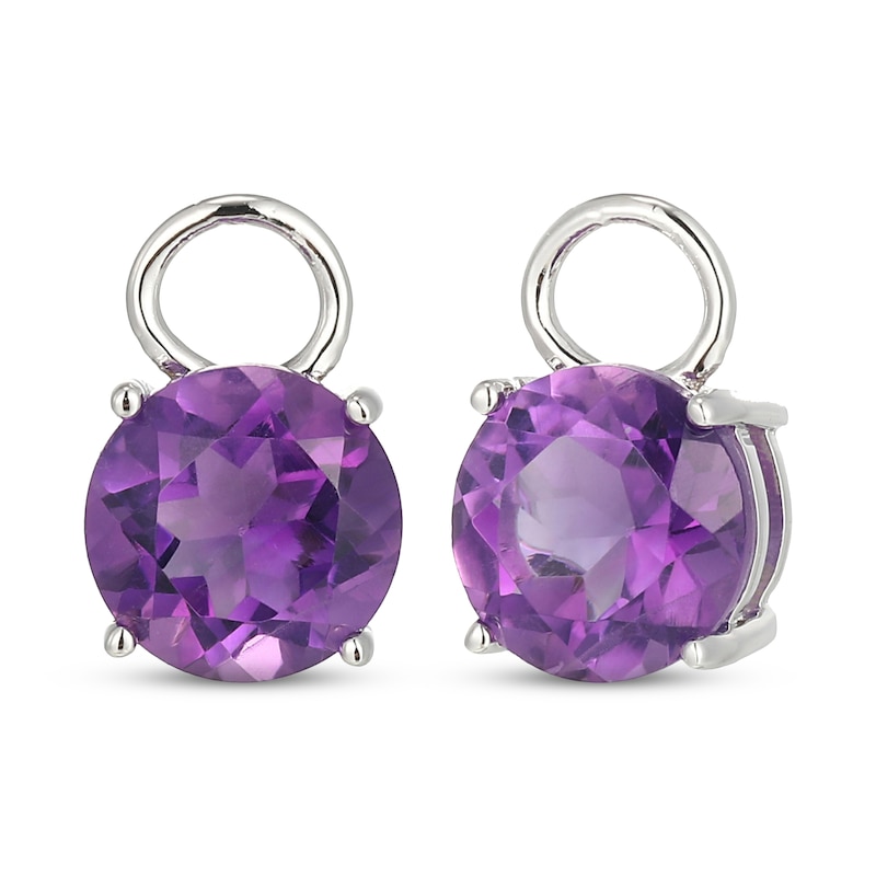 Main Image 1 of Amethyst Earring Charms Sterling Silver