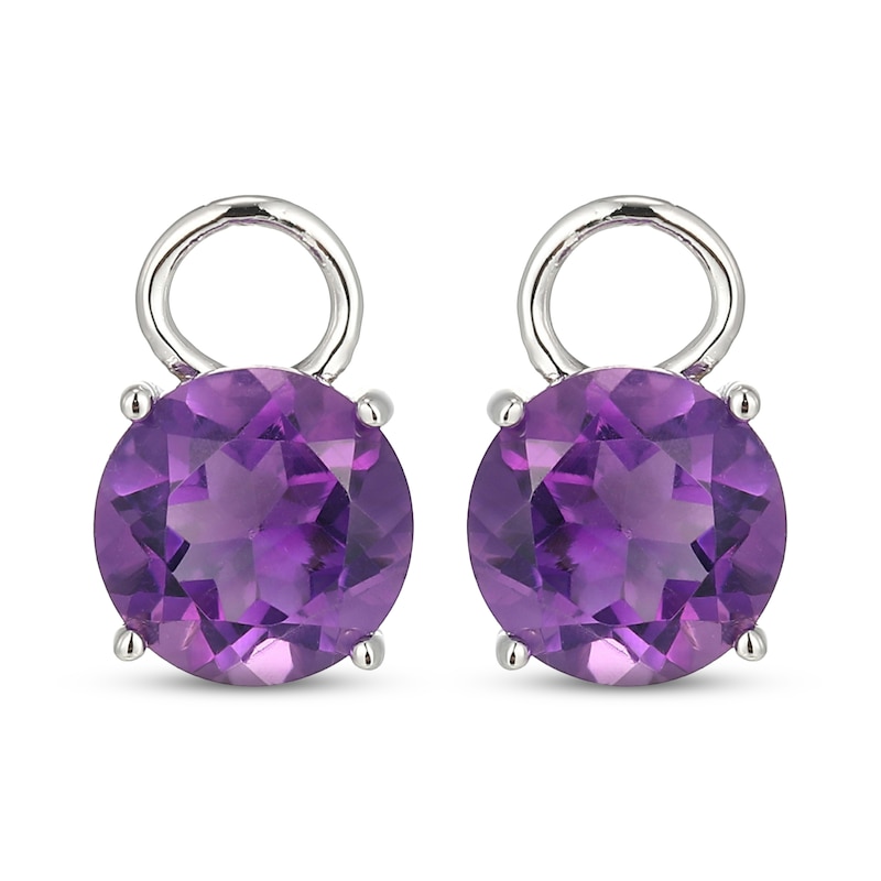 Main Image 2 of Amethyst Earring Charms Sterling Silver