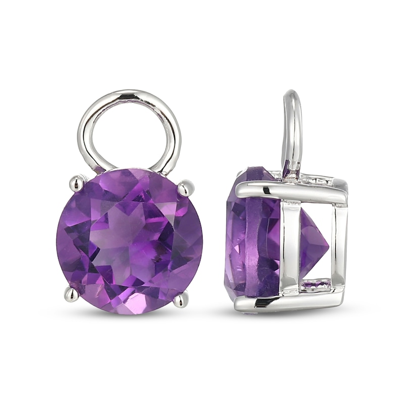 Main Image 3 of Amethyst Earring Charms Sterling Silver