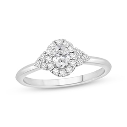 Adore Lab-Grown Diamonds Oval-Cut Halo Engagement Ring 1/2 ct tw 10K White Gold