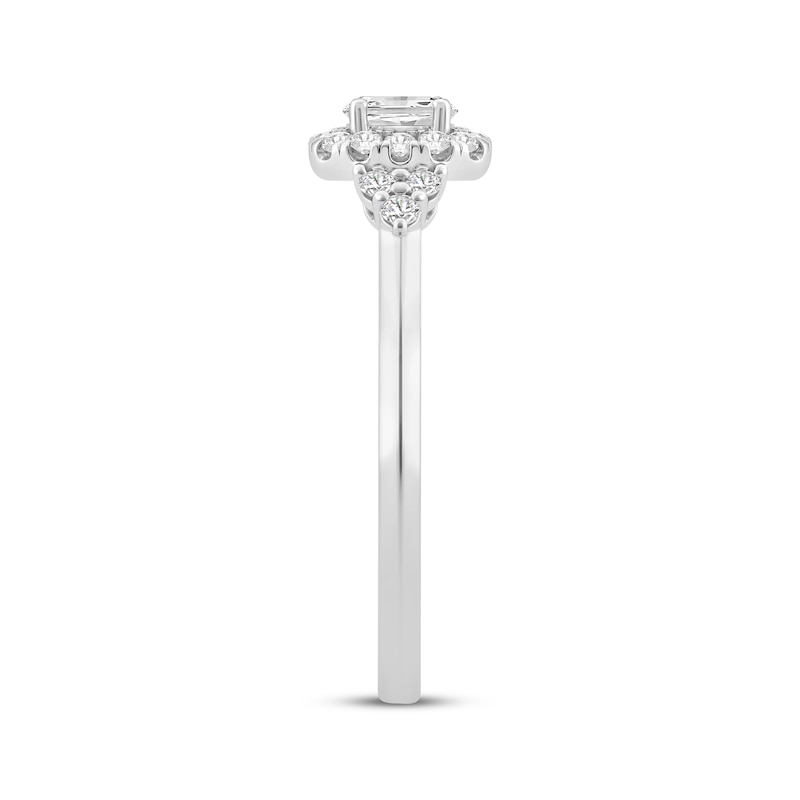 Main Image 2 of Adore Lab-Grown Diamonds Oval-Cut Halo Engagement Ring 1/2 ct tw 10K White Gold