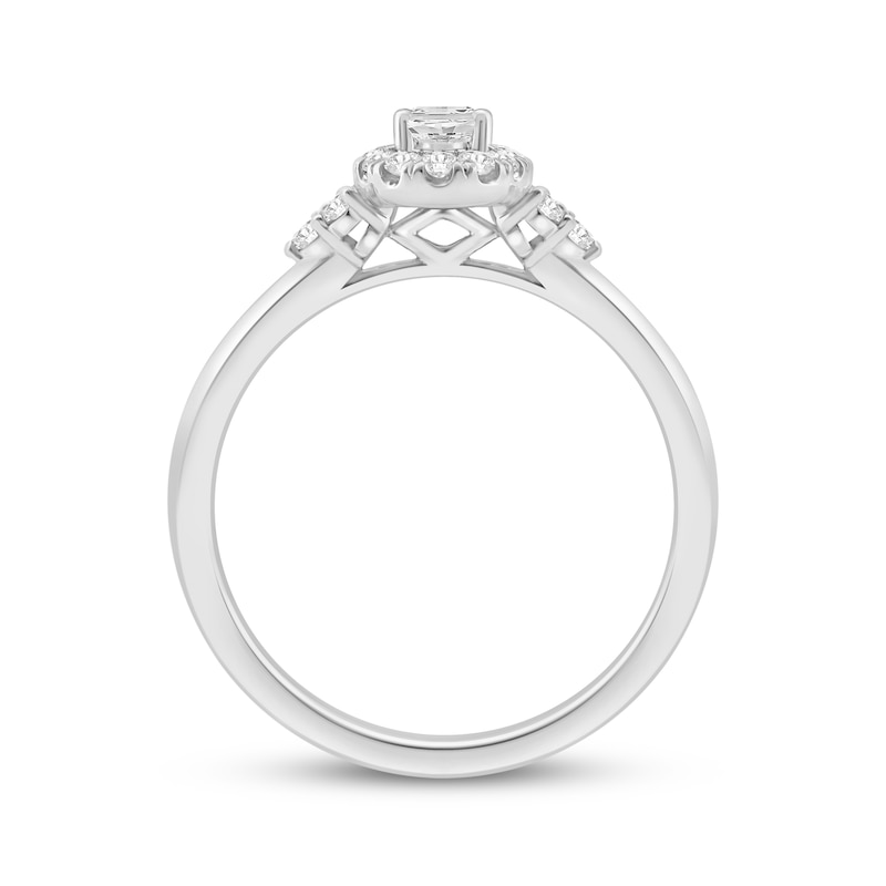 Main Image 3 of Adore Lab-Grown Diamonds Oval-Cut Halo Engagement Ring 1/2 ct tw 10K White Gold