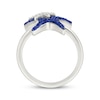 Thumbnail Image 3 of Blue & White Lab-Created Sapphire Starfish Ring Sterling Silver