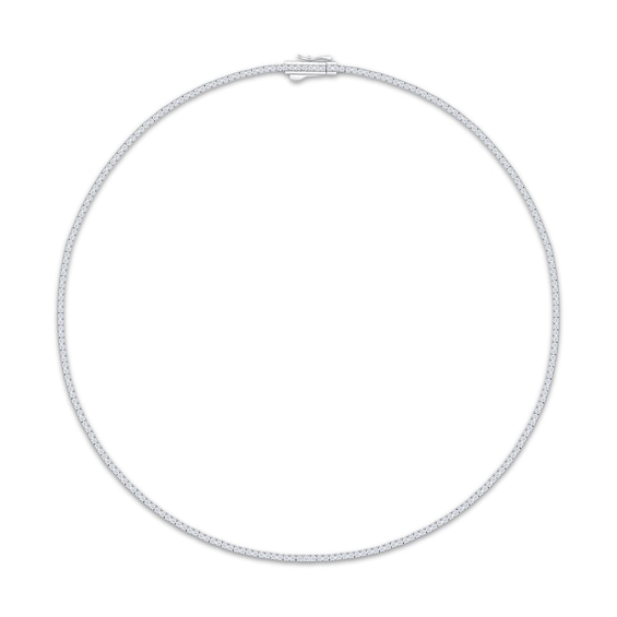 Self-Correcting Lab-Grown Diamond Tennis Necklace 3 ct tw 10K White Gold 17"