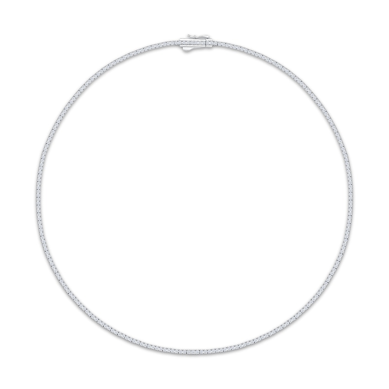 Main Image 1 of Self-Correcting Lab-Grown Diamond Tennis Necklace 3 ct tw 10K White Gold 17"