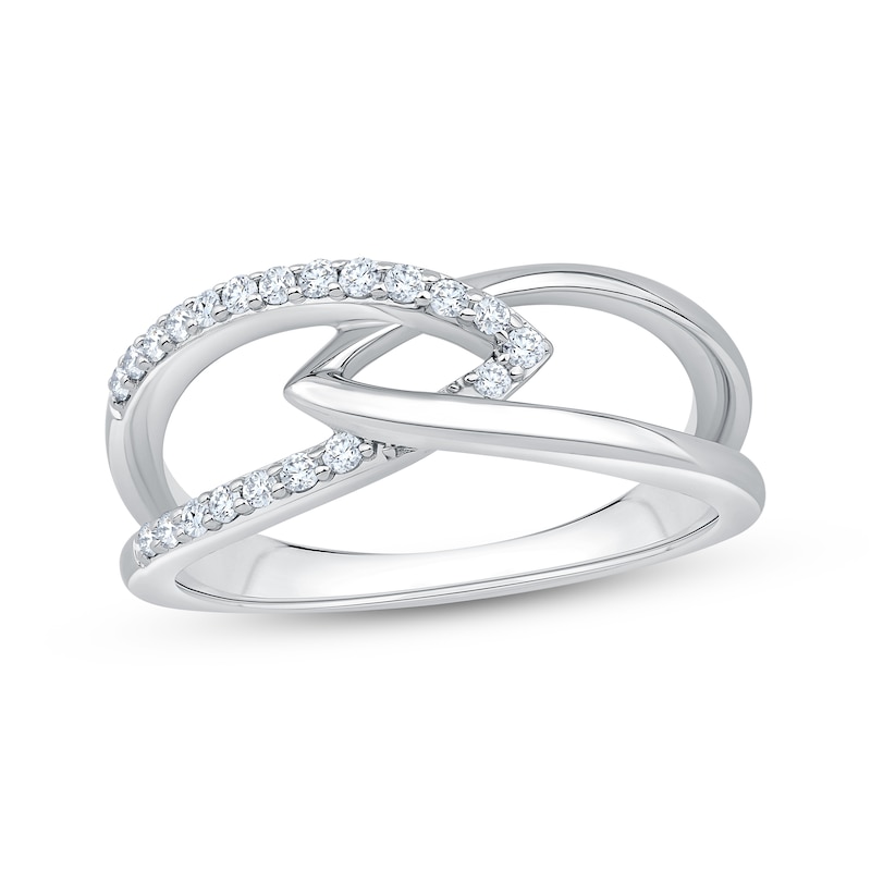 Main Image 1 of KAY Lab-Grown Diamonds Interlocking Chevron Fashion Ring 1/6 ct tw Sterling Silver