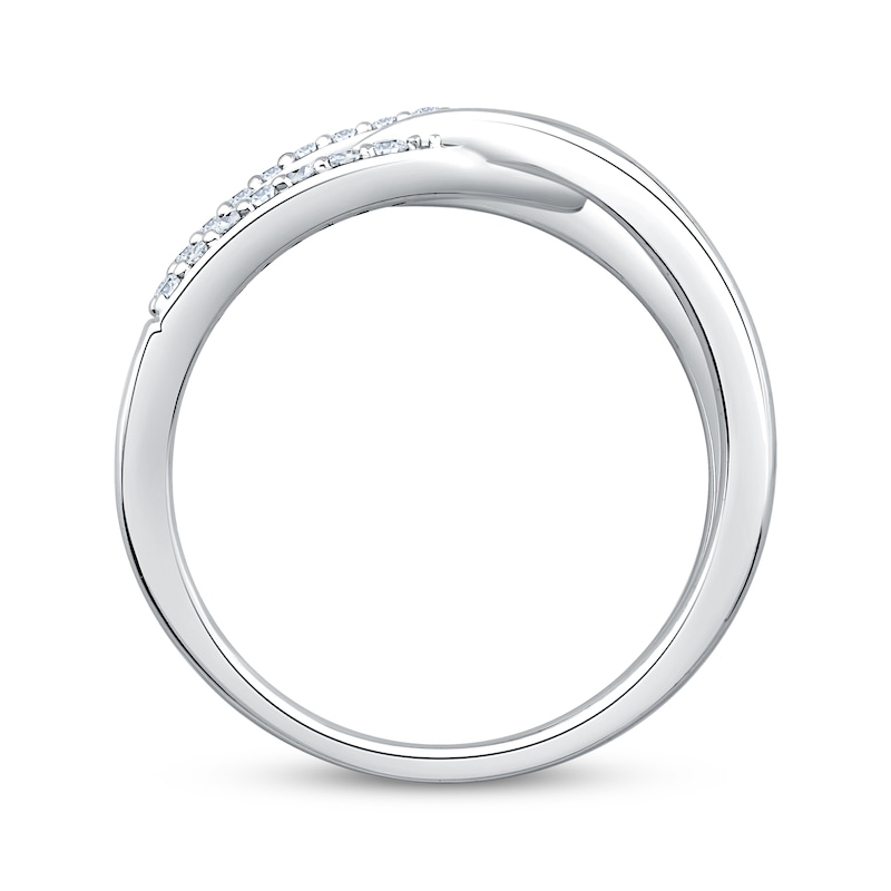 Main Image 2 of KAY Lab-Grown Diamonds Interlocking Chevron Fashion Ring 1/6 ct tw Sterling Silver
