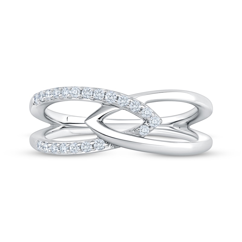 Main Image 3 of KAY Lab-Grown Diamonds Interlocking Chevron Fashion Ring 1/6 ct tw Sterling Silver