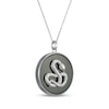 Thumbnail Image 2 of Nephrite Jade Year of the Snake Chinese Zodiac Necklace Sterling Silver 18"
