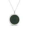 Thumbnail Image 3 of Nephrite Jade Year of the Snake Chinese Zodiac Necklace Sterling Silver 18"