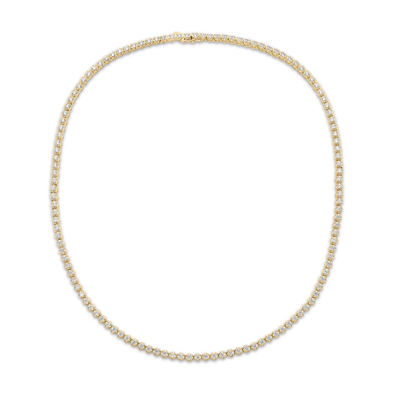 Main Image 2 of Men's KAY Lab-Grown Diamonds Tennis Necklace 8 ct tw 10K Yellow Gold 20"