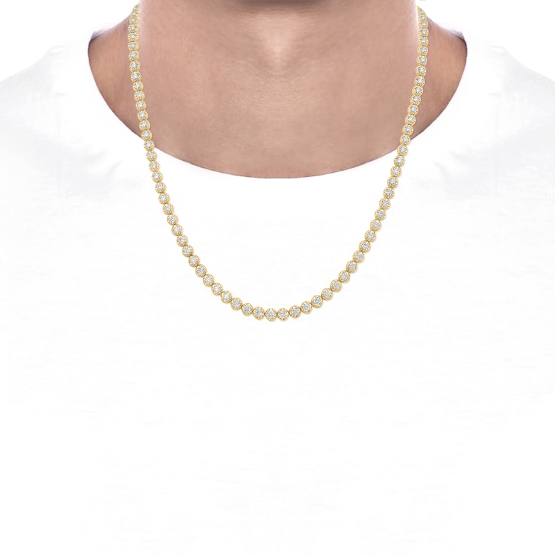 Main Image 4 of Men's KAY Lab-Grown Diamonds Tennis Necklace 8 ct tw 10K Yellow Gold 20"