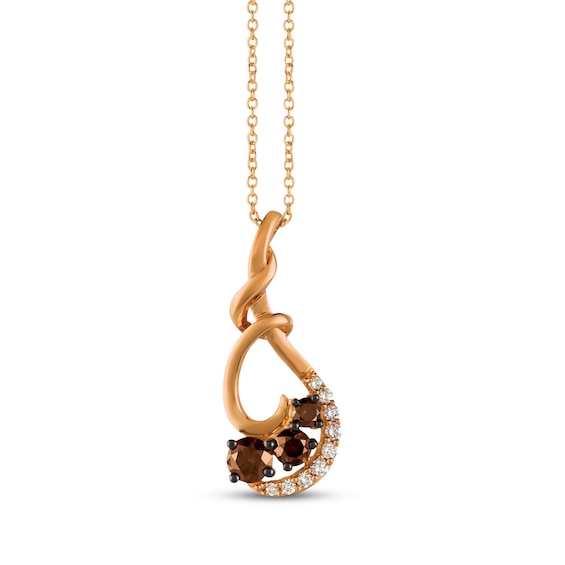 Le Vian Diamond Swirl Necklace 1/2 ct tw 14K Strawberry Gold 18"