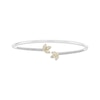 Thumbnail Image 2 of Diamond Leaf Bangle Cuff Bracelet 1/4 ct tw Sterling Silver & 10K Yellow Gold